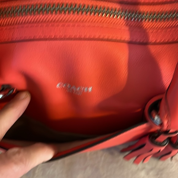 COACH LEGACY HALEY SATCHEL SILVER/BRIGHT CORAL #23574 - Picture 9 of 9